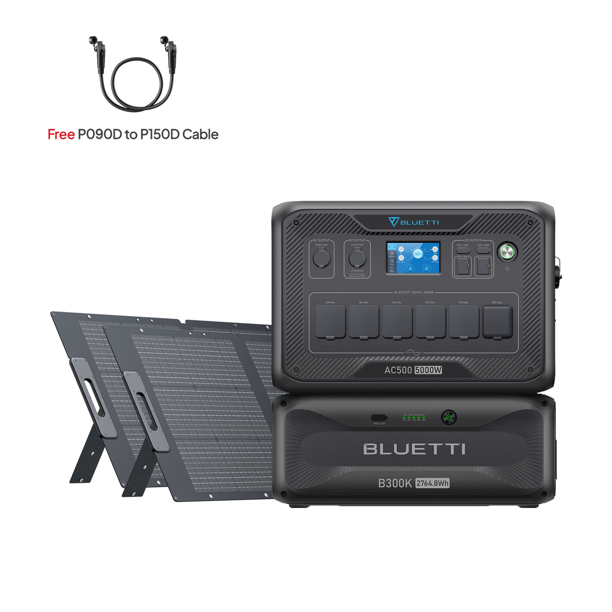 BLUETTI AC500+B300K+2*PV200 | Home Battery Backup