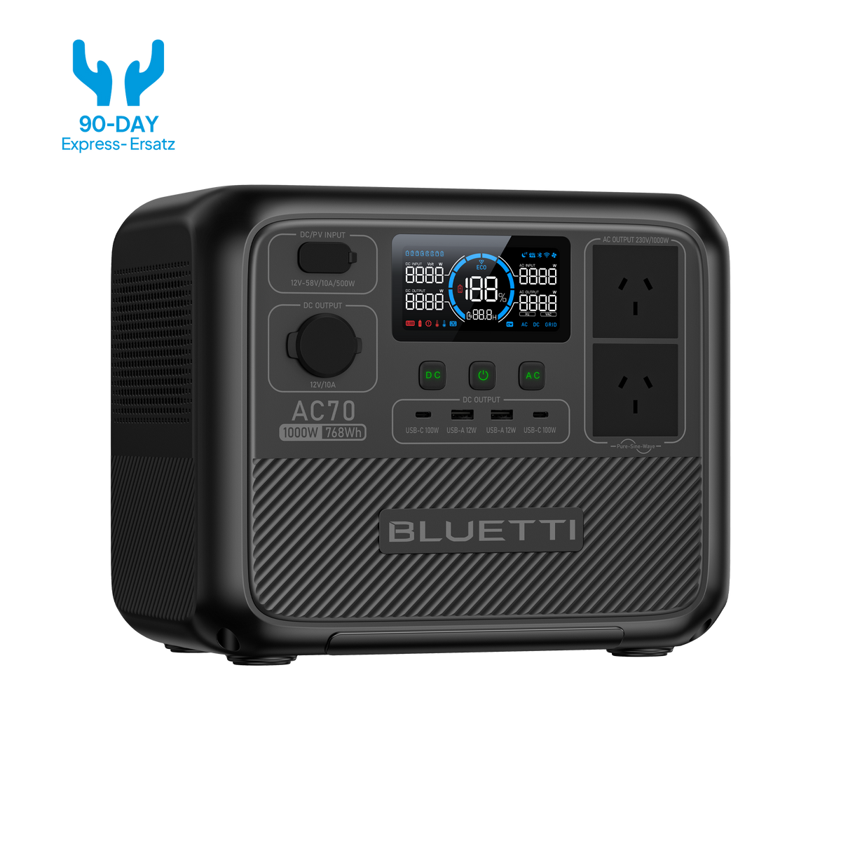 BLUETTI AC70 Portable Power Station | 1,000W 768Wh