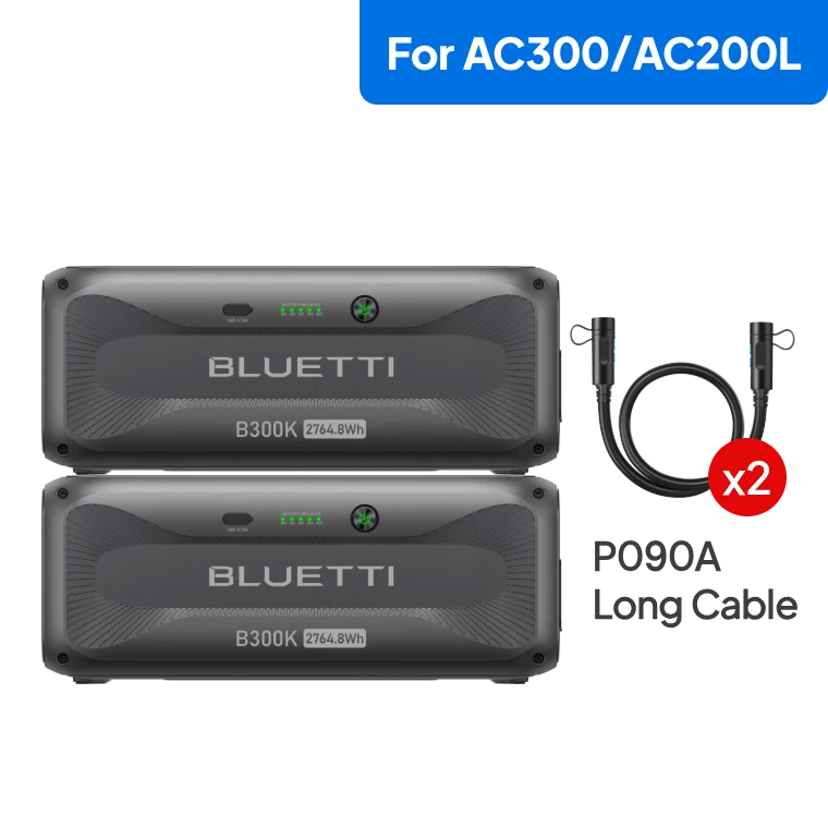 BLUETTI 2*B300K Expansion Battery(P090A Long Cable)   | 5,529.6Wh