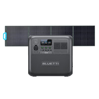 AC180 portable power station with 200W solar panel bundle for camping, outdoor work, and emergency power
