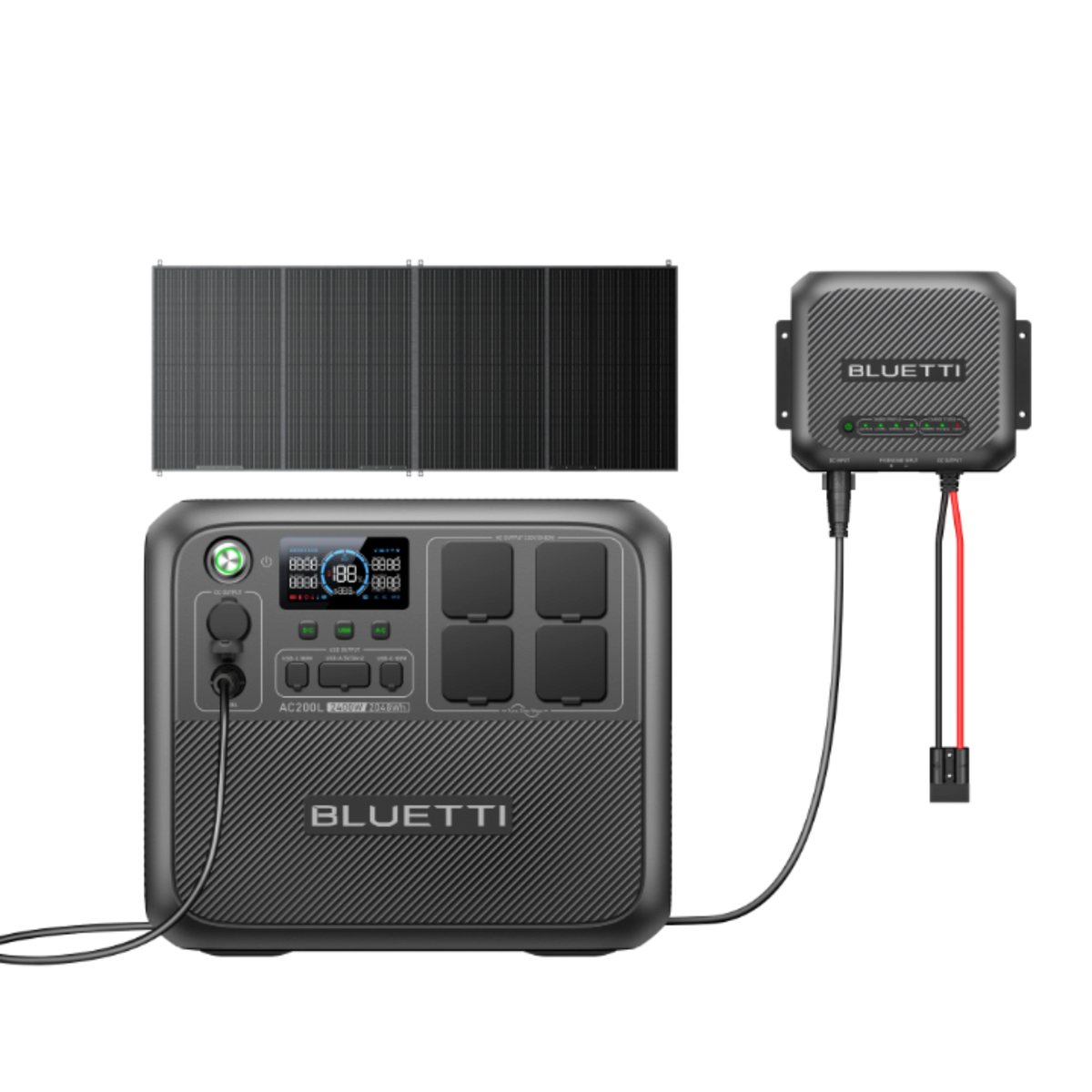 BLUETTI AC200L with D40 DC Charger and PV350S Solar Panel – Off-Grid Solar Power Solution
