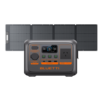 AC2P portable power station with 200W solar panel bundle for off-grid camping and backup power