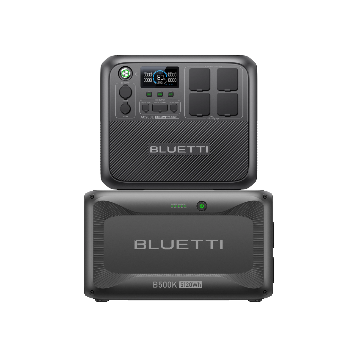 BLUETTI AC200L paired with B500K expansion battery for increased capacity and longer runtime