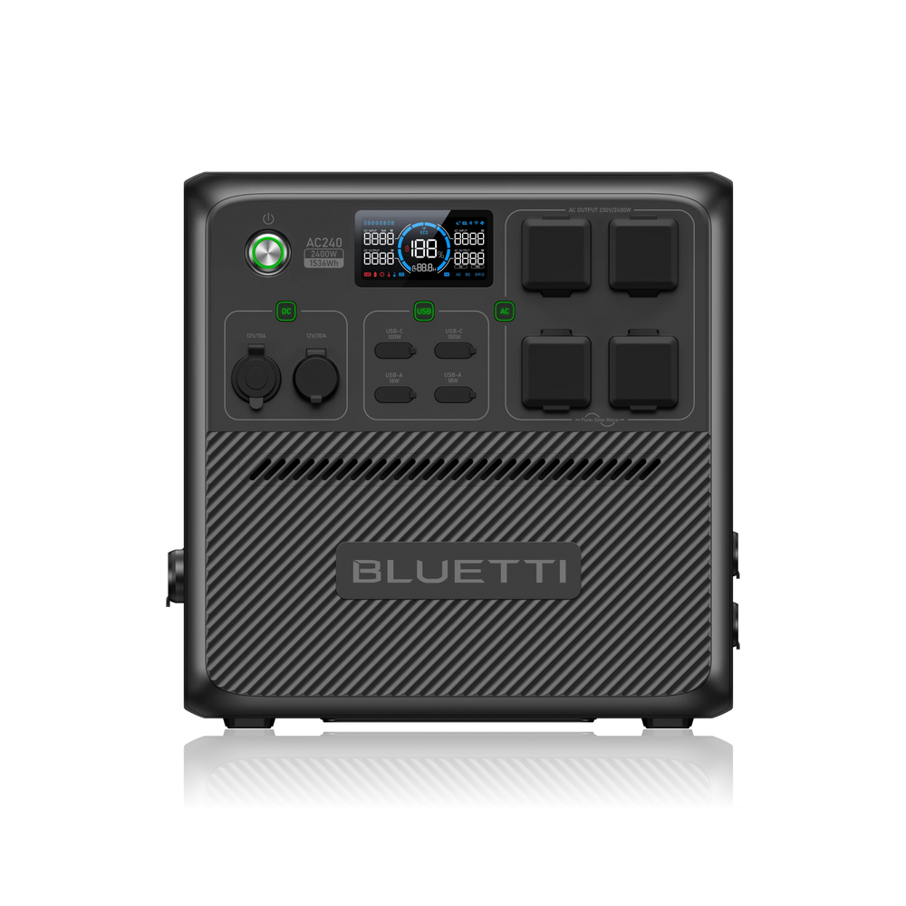 BLUETTI AC240 waterproof portable power station for outdoor and marine use