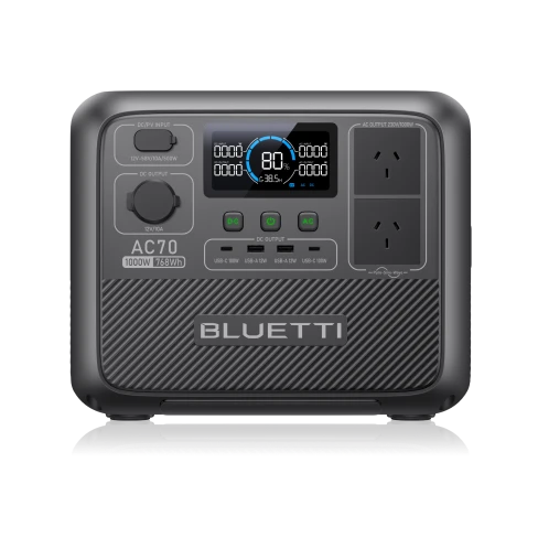 BLUETTI AC70 Portable Power Station – lightweight backup for travel, outdoor activities, and emergencies