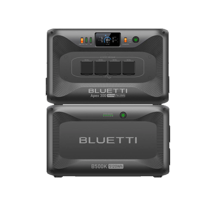 BLUETTI Apex 300 portable power station paired with B500K battery pack