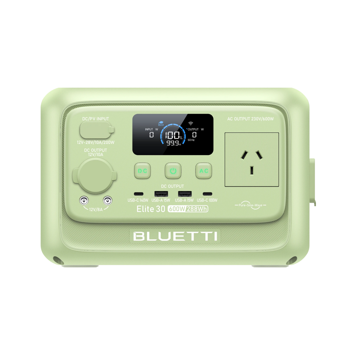 BLUETTI Elite 30 V2 | 288Wh 600W Portable Power Station（Meadow Green）
