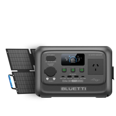 BLUETTI Elite 30 V2 with 60W solar panel portable generator for outdoor adventures