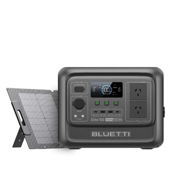 Elite 100 V2 power station and 120 W solar panel with carry bag