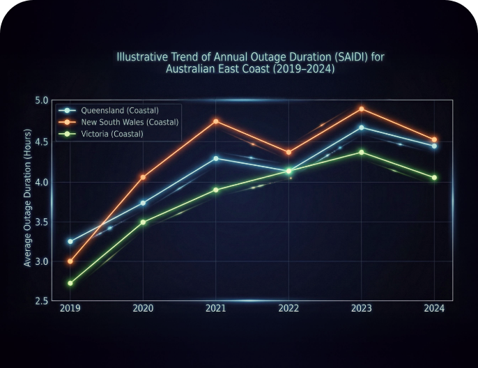 Illustrative Trend of Power Outages on Australia’s East Coast