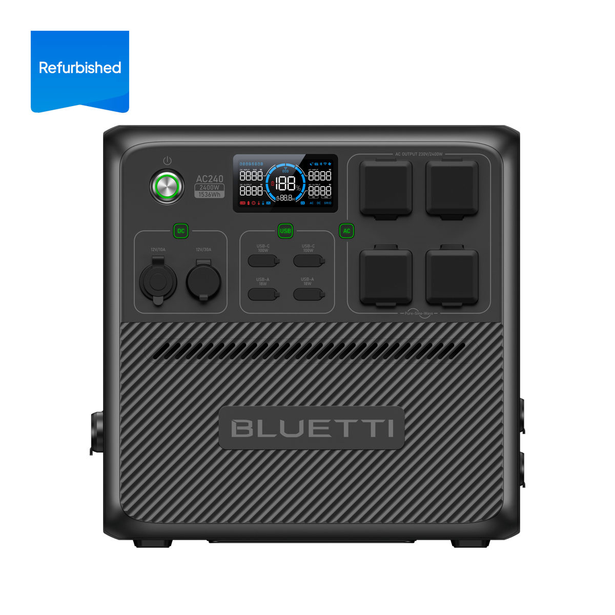BLUETTI AC240 Portable Power Station | 2,400W 1,536Wh (Refurbished)