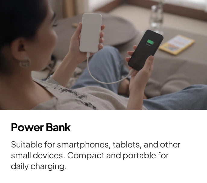 Power Bank for small devices like phones and tablets – lightweight and portable for everyday charging needs